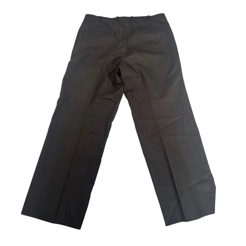 Vtg Nordstrom Clifford Ltd Men Dress Pants 32x27 Black Virgin Wool Work Office